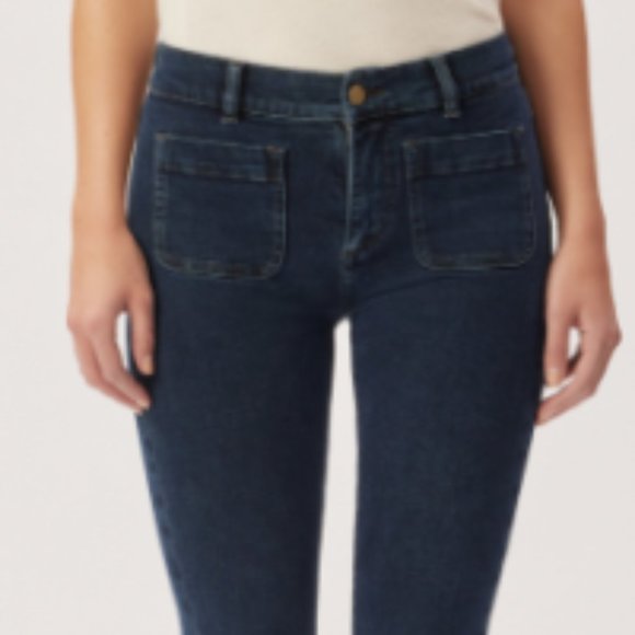 DL1961 Mara Straight 27" Ankle Jeans - Seacliff - Size 28 - Picture 1 of 9